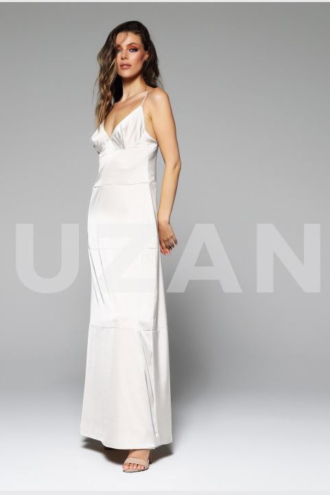 Long white silk dress