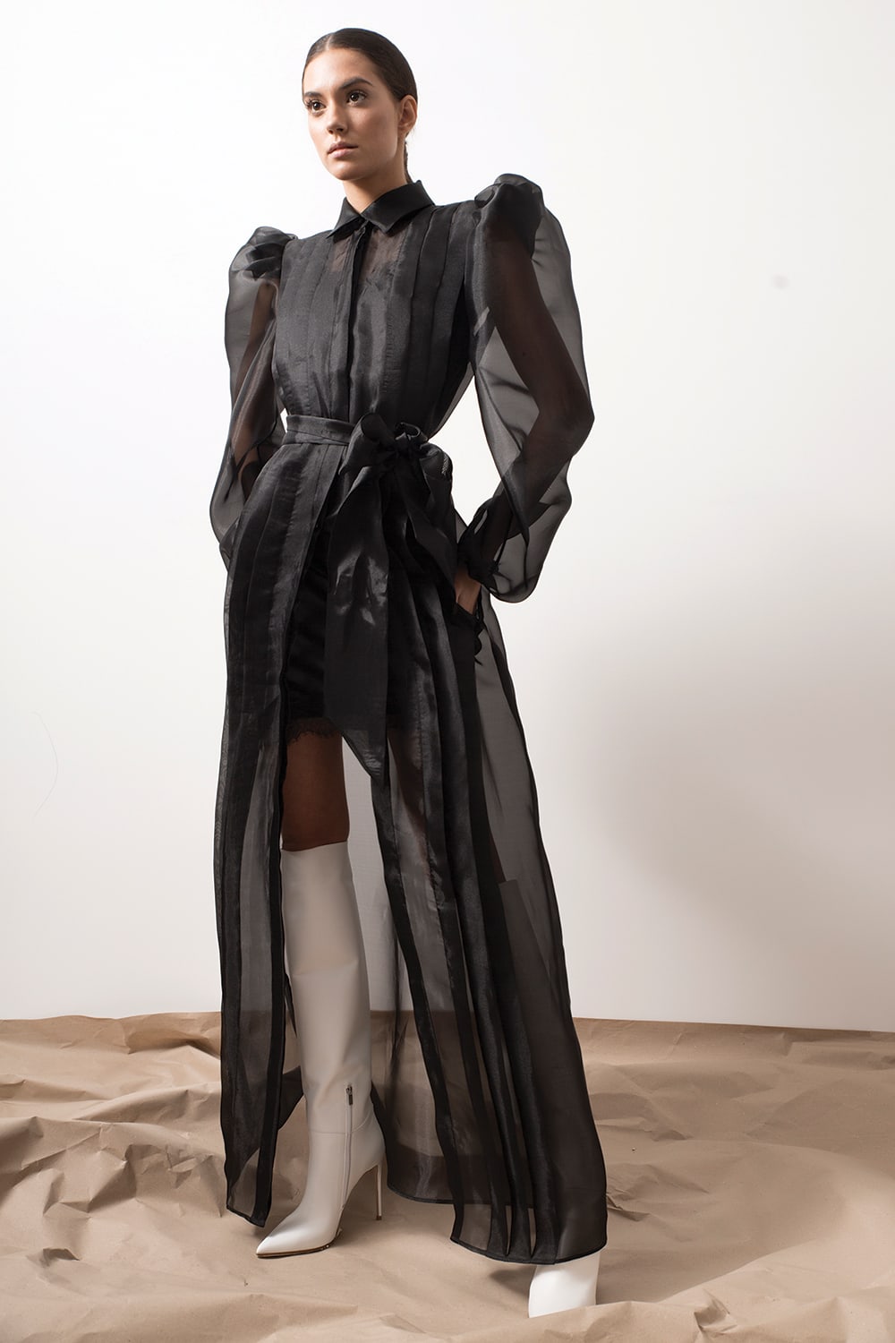 Black organza coat