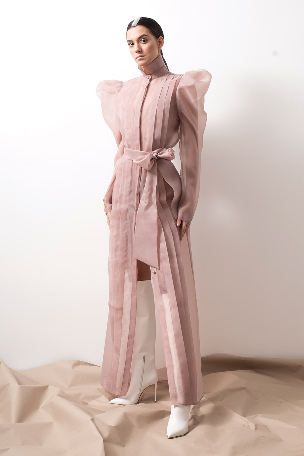 Rose organza coat