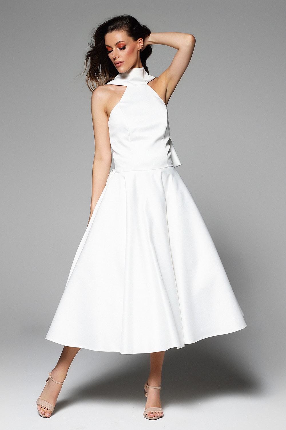 White gown with bow